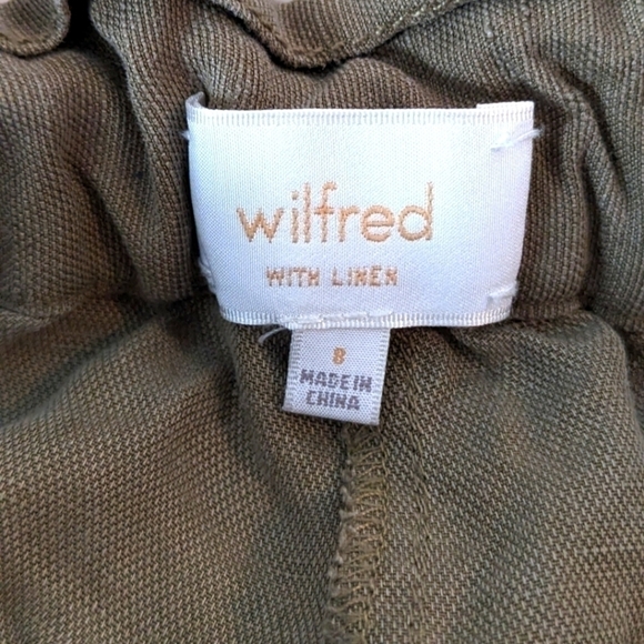 ARITZIA Wilfred Green Linen Blend Paperbag Waist Shorts Size Medium - Picture 5 of 6